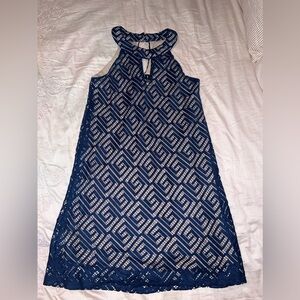 NWOT Bluèt Blue & beige pattern dress